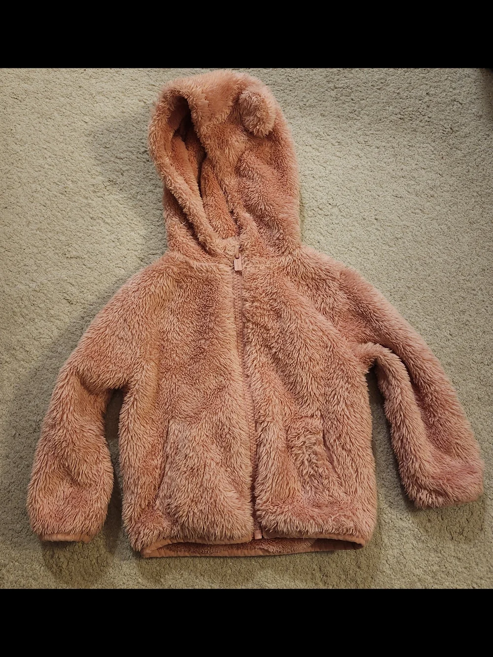 Old Navy Plush Hooded Jacket in Dusty Rose
